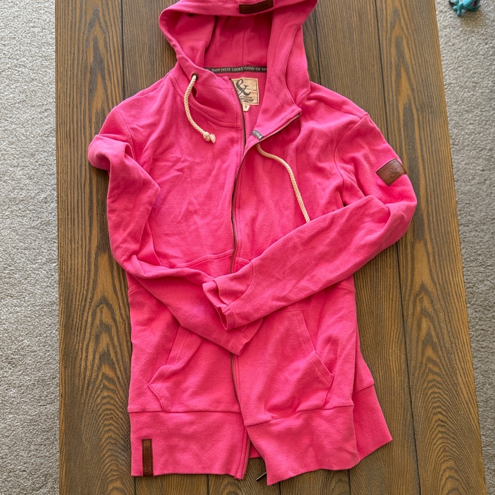 AMPERSAND AVE Vibrant Pink Zip-Up Hoodie